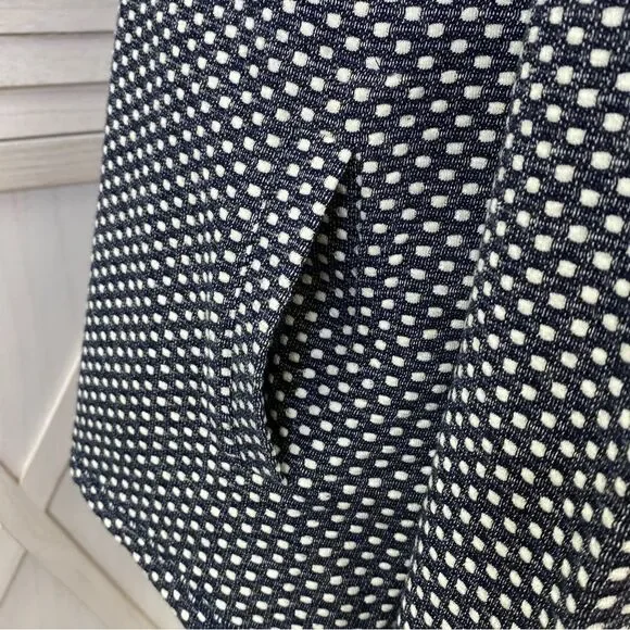 Talbots Polkadot Knit Kangaroo Pocket Pullover Top Blue White Small - Picture 7 of 13